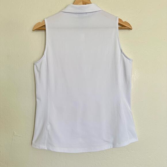 Golftini White Sleeveless Golf Polo Embroidered Pink Martini Glass Size Medium - Picture 2 of 8